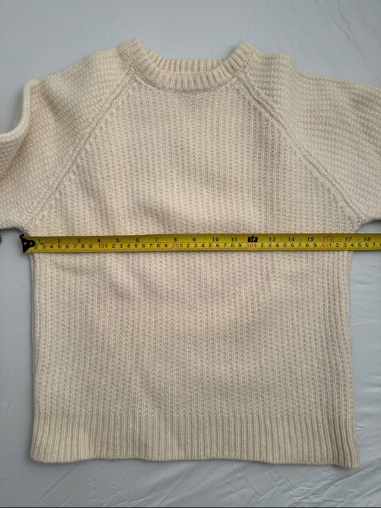 &Daughter ecru merino wool and cashmere crew neck raglan sleeve sweater - Picture 7 of 12